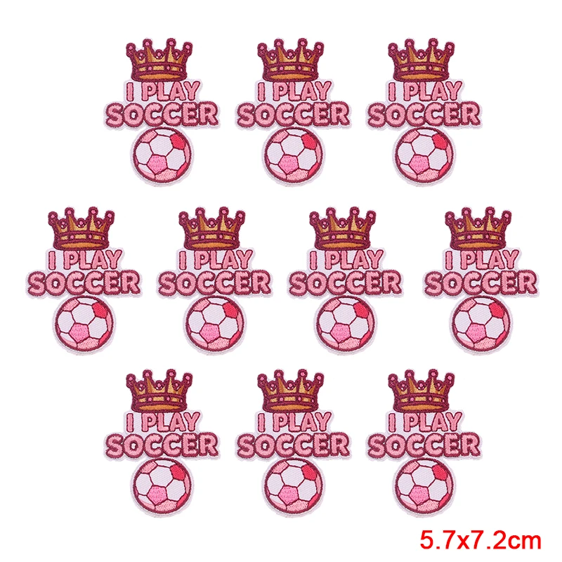Parche bordado de fútbol estilo coquette con fijación al hierro - imagen 5