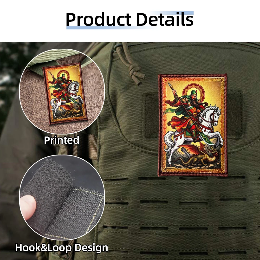 Parche táctico bordado Guan Yu con gancho y bucle - imagen 2