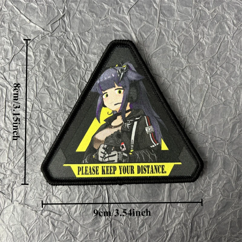 Parche táctico velcro con diseño anime chica para uniforme militar - imagen 4