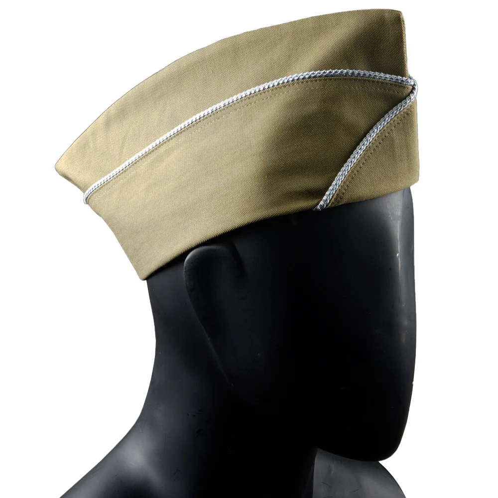 Gorra militar octogonal caqui de estilo Segunda Guerra Mundial
