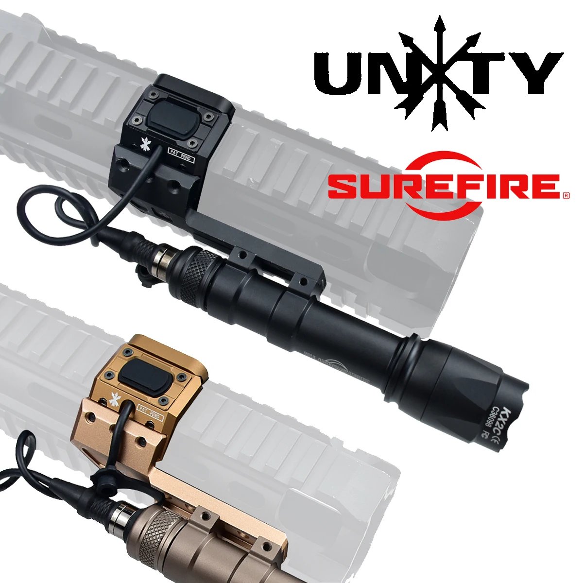 Linterna táctica con soporte desplazado Unity y interruptor Picatinny - imagen 2