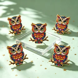 Set 5 pins solapa búho esmaltados – Insignias metálicas bordado dibujos animados