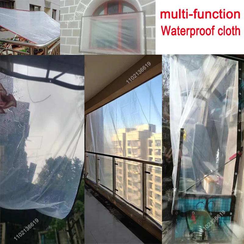 Lona transparente exterior PE 0,16mm - proteccion gazebo antiviento - imagen 5