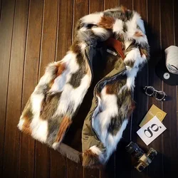 Chaqueta con capucha forro polar piel sintética estilo zorro