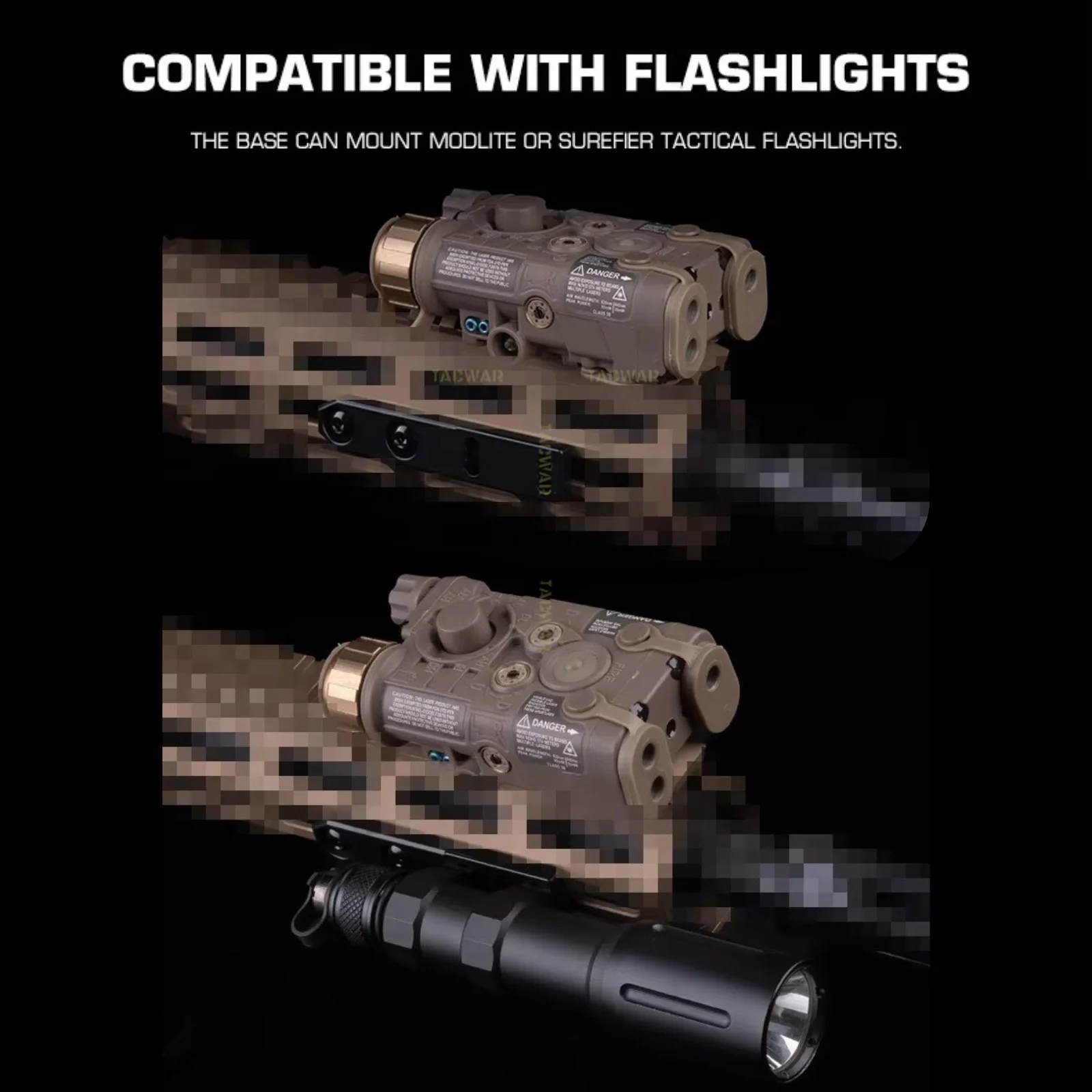 Soporte inline Scout para linterna táctica M-LOK metálico, riel base - imagen 5