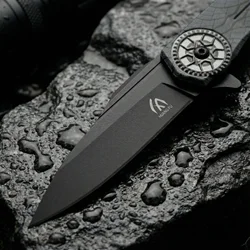 Cuchillo plegable táctico de acero con funda para senderismo