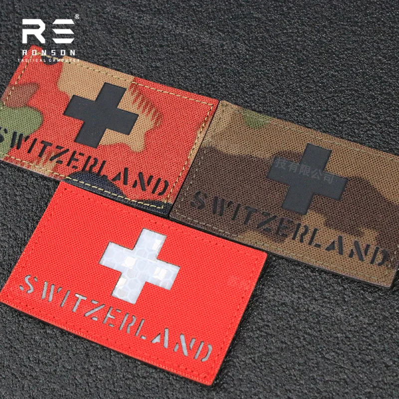 Parche táctico Suiza camuflaje reflectante NIR IRR bordes láser - imagen 3
