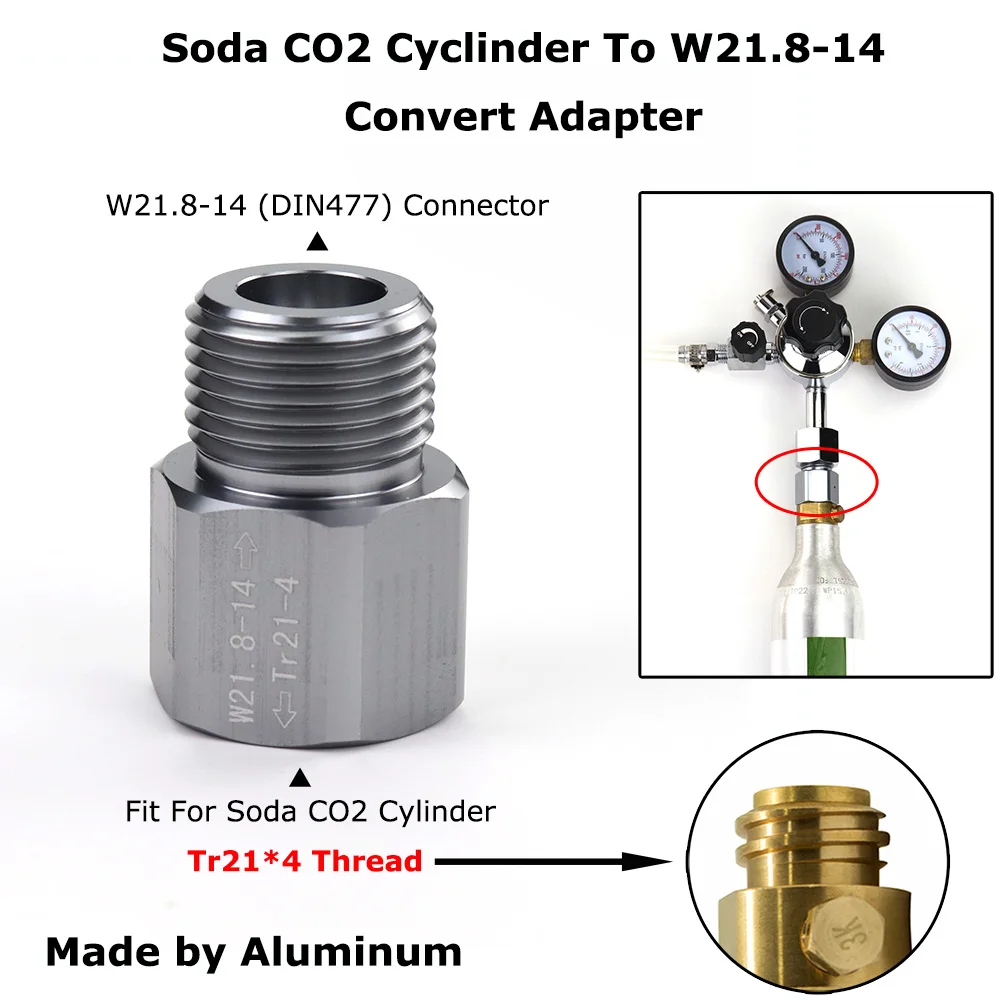 Adaptador de conversión Cilindro CO2 Sodastream a W21.8-14
