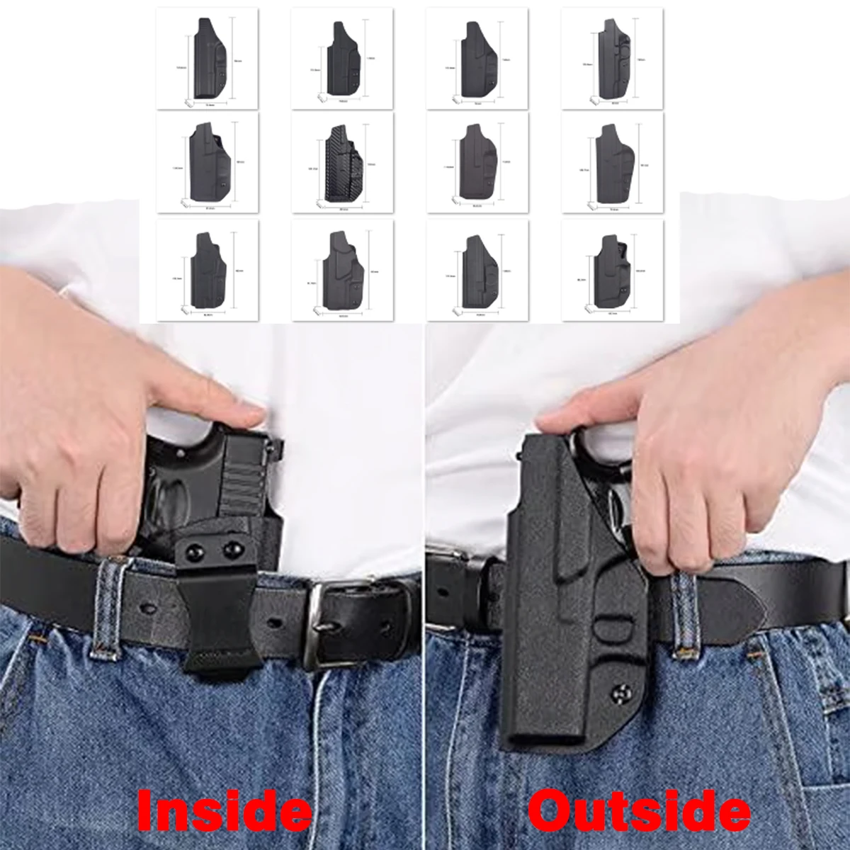 Funda táctica IWB Glock con clip de cinturón, mano derecha - imagen 5