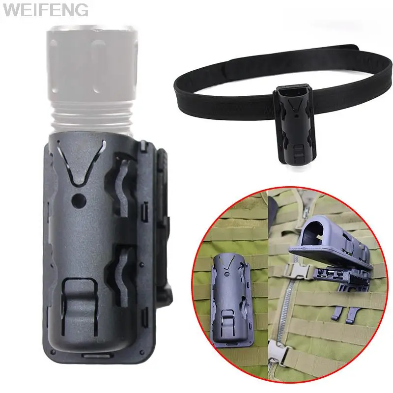 Funda táctica para linterna LED con clip Molle giratorio completo