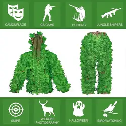 Traje Ghillie biónico con hojas camuflaje táctico para caza