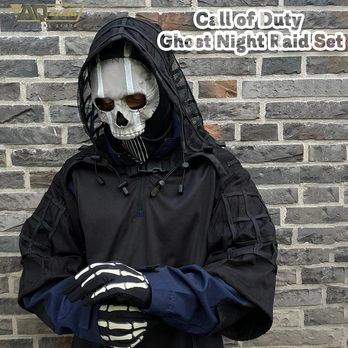 Dark Ops Ghost – Conjunto táctico ghillie con mascarilla y guantes