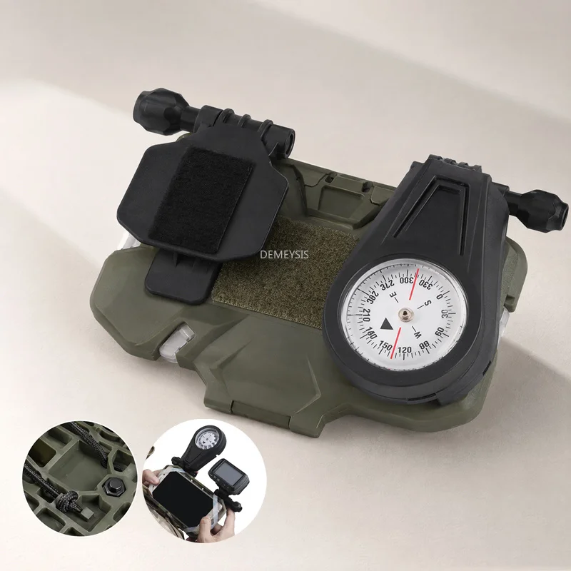 Brújula Táctica Plegable con Soporte GPS para Portaplacas