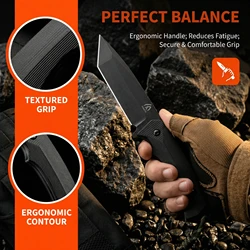 Cuchillo de hoja fija G10 con funda táctica para uso diario exterior