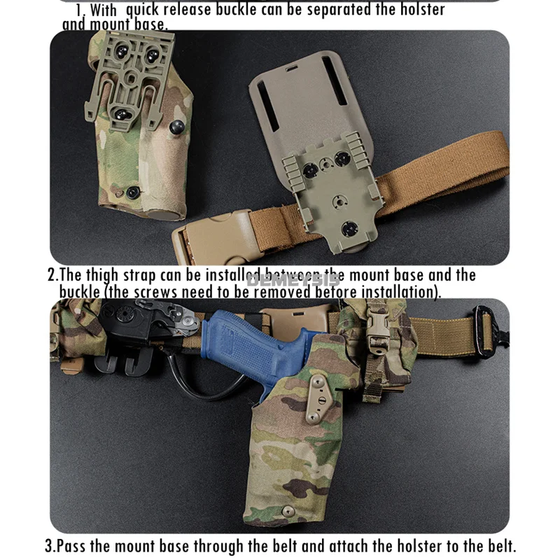 Funda táctica G17/G19 con linterna X300 para pierna derecha - imagen 4