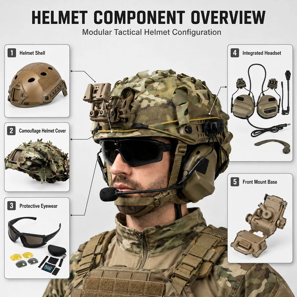 Chaleco Táctico Liberación Rápida con Casco FAST para Airsoft y CS