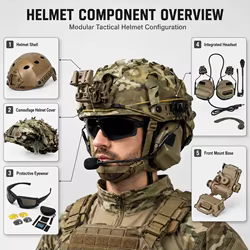 Chaleco Táctico Liberación Rápida con Casco FAST para Airsoft y CS