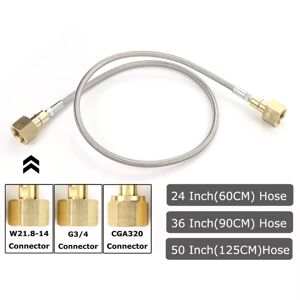 Adaptador recarga CO2 – Manguera conectores DIN477 y CGA320