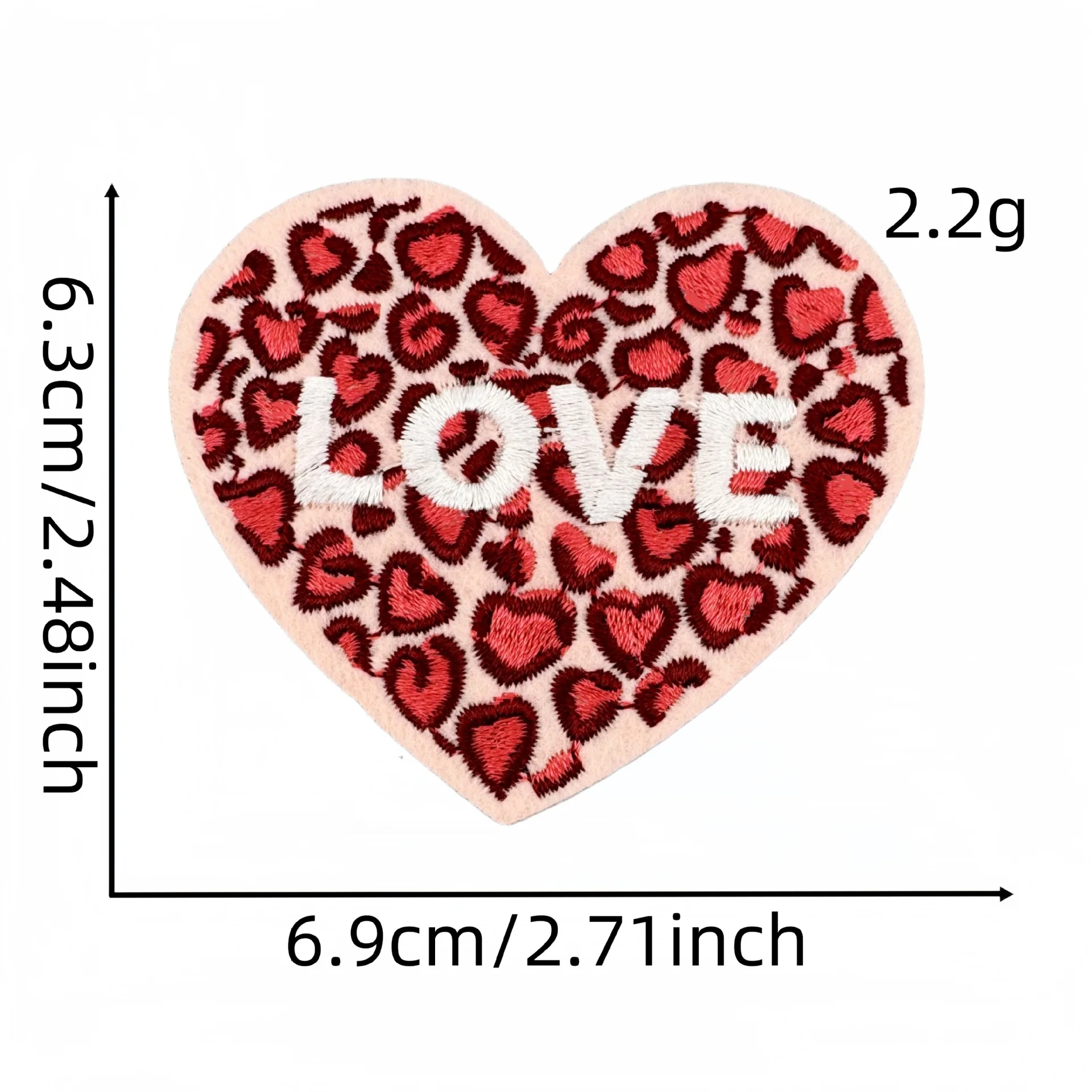 Parche bordado emblema amor maternal rosa para coser o planchar