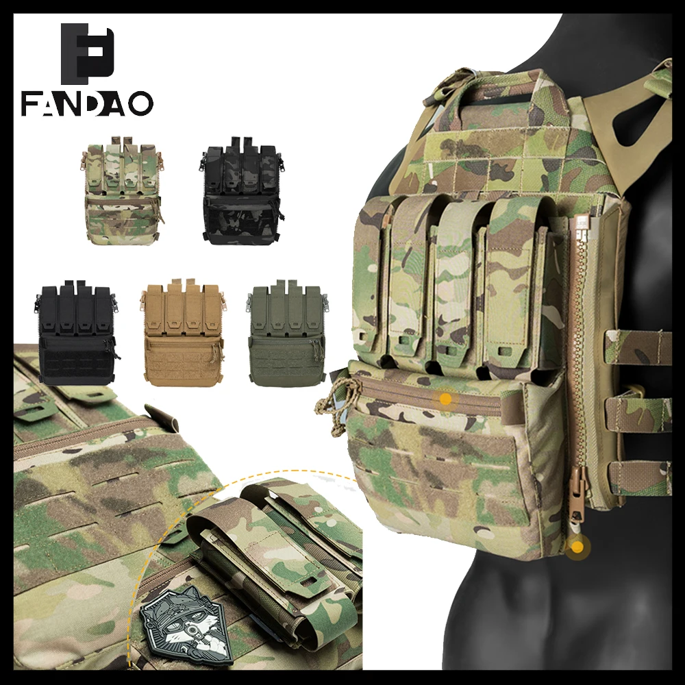 Accesorio chaleco táctico Airsoft con bolsas de cargadores y cremallera - imagen 3