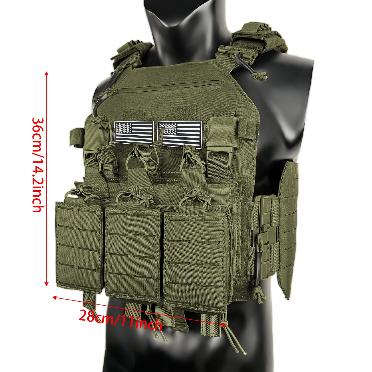 Chaleco táctico MOLLE modular corte láser, resistente y hebilla rápida - imagen 2
