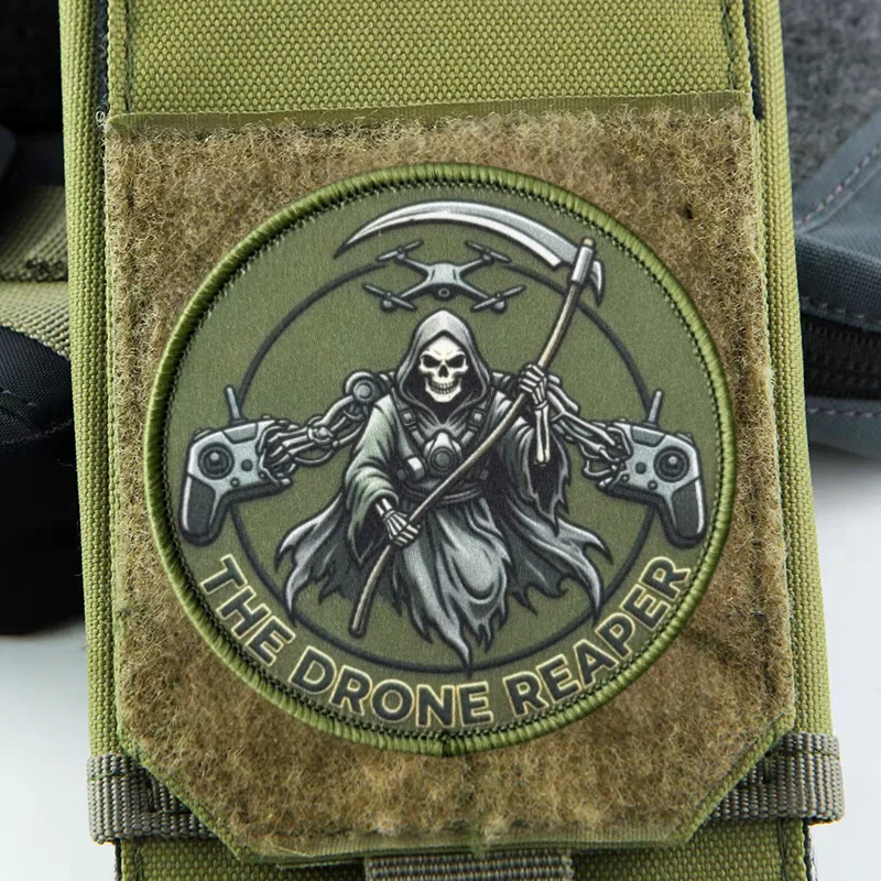 Parche táctico calavera Drone Reaper con velcro gancho-bucle - imagen 4