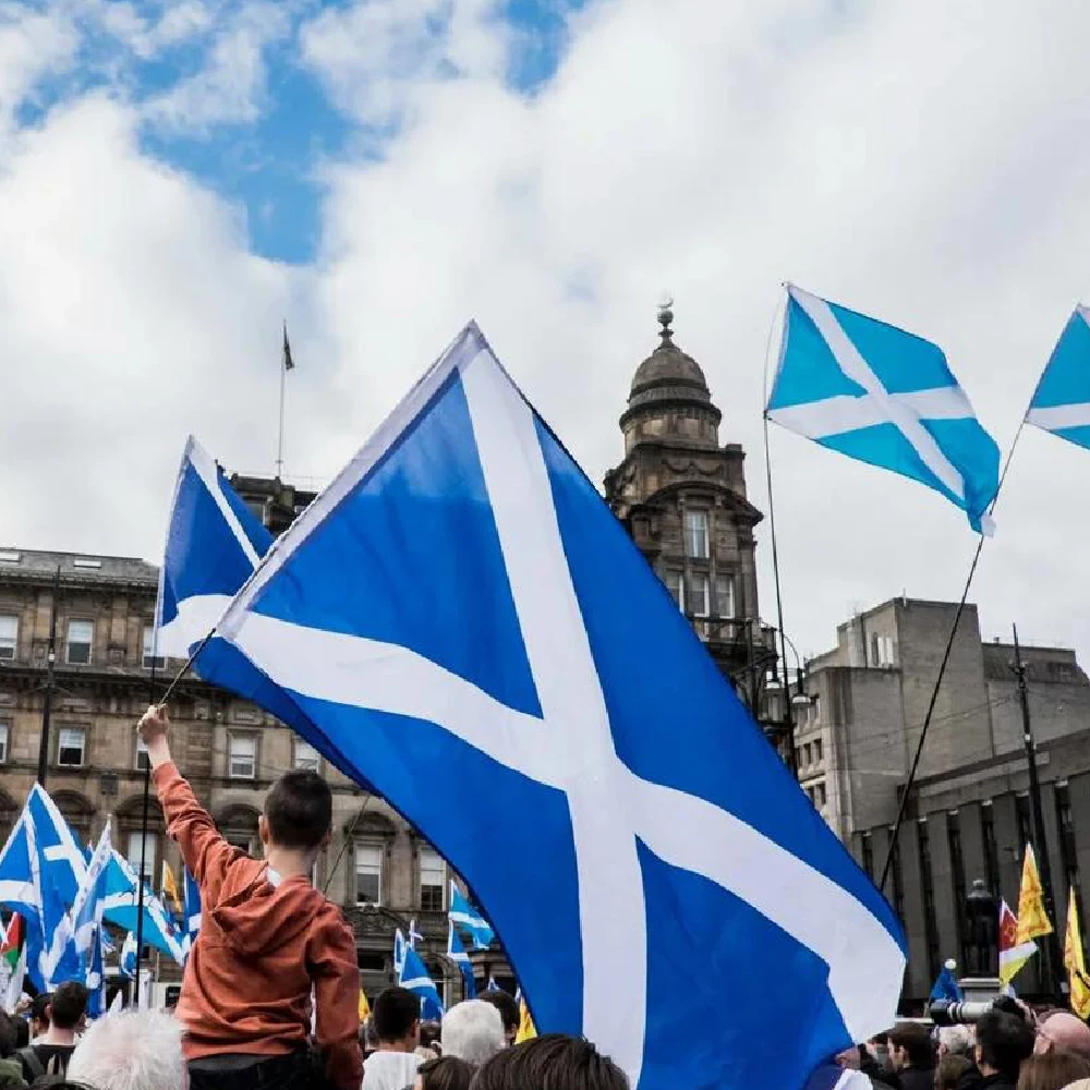 Bandera de Escocia para decoración con diseño tradicional