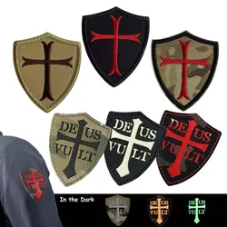Parche táctico bordado Templarios reflectante IR para brazalete