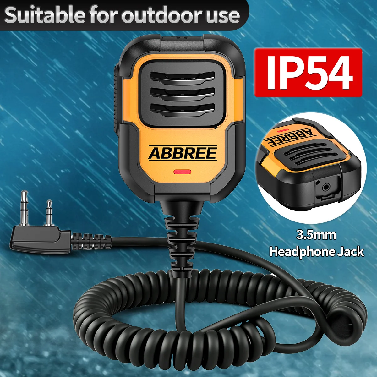 ABBREE AR-790 micrófono altavoz resistente al agua IP54 para radio - imagen 5