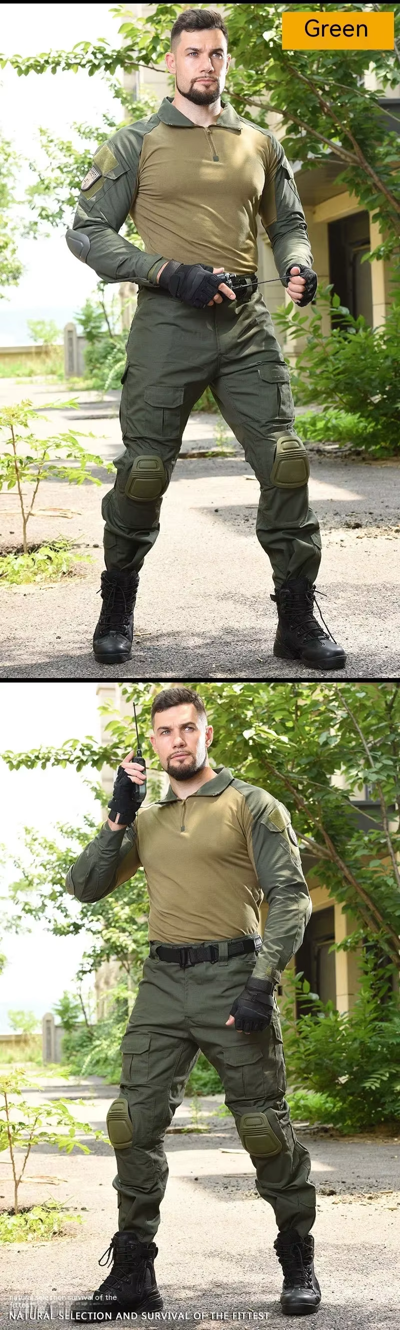 Comparativa de tonos del tejido de camuflaje