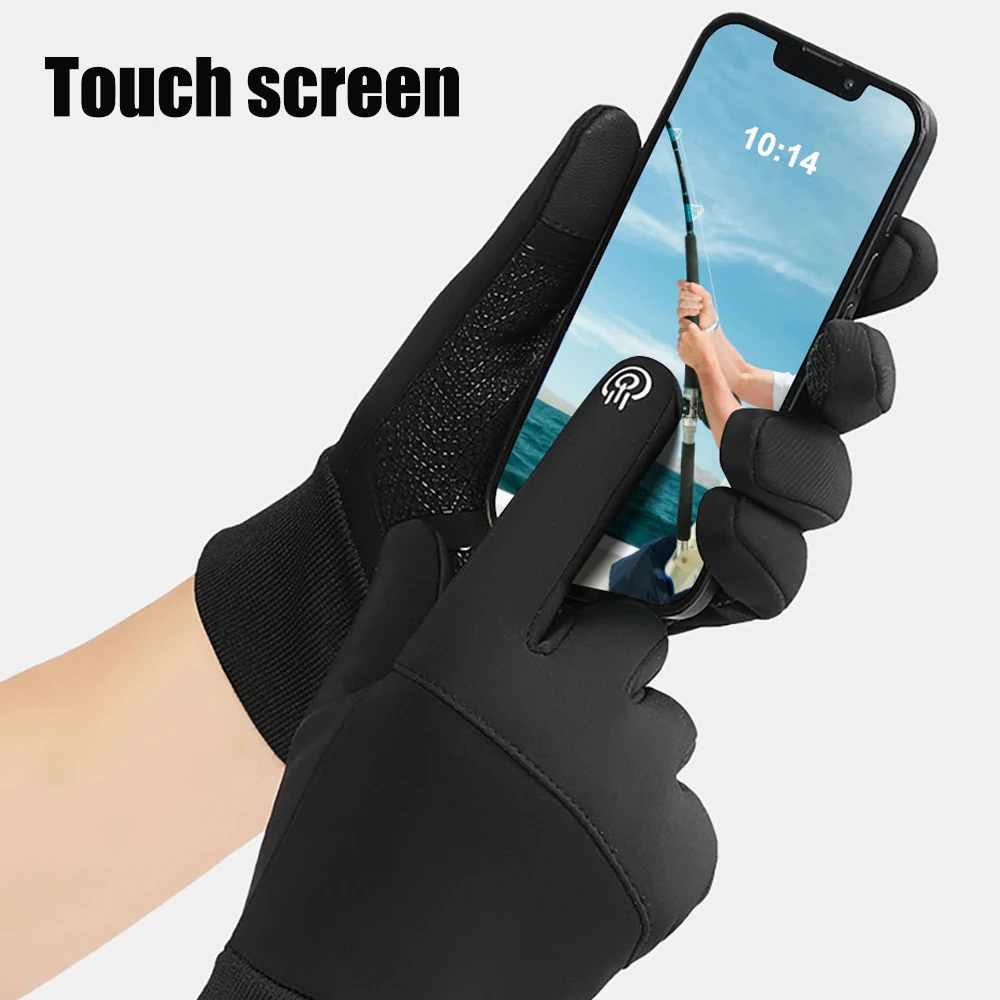 Guantes táctiles de esquí invierno, cortaviento cálidos unisex - imagen 3