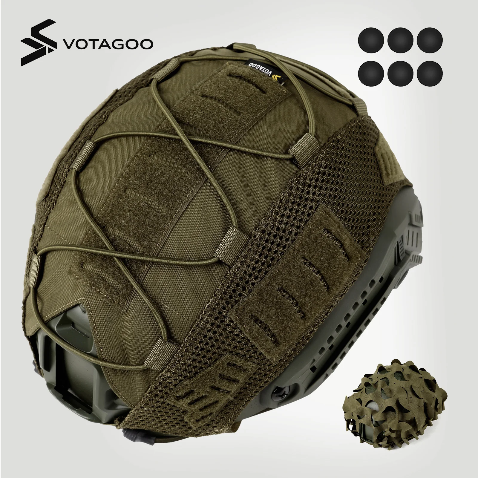 VOTAGOO Cubierta casco Fast táctica M/L-XL – Militar - imagen 3