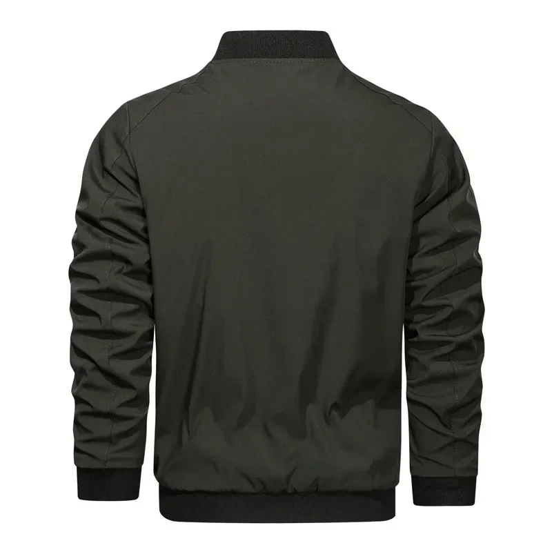 Chaqueta táctica hombre cuello alto ripstop color sólido - imagen 5