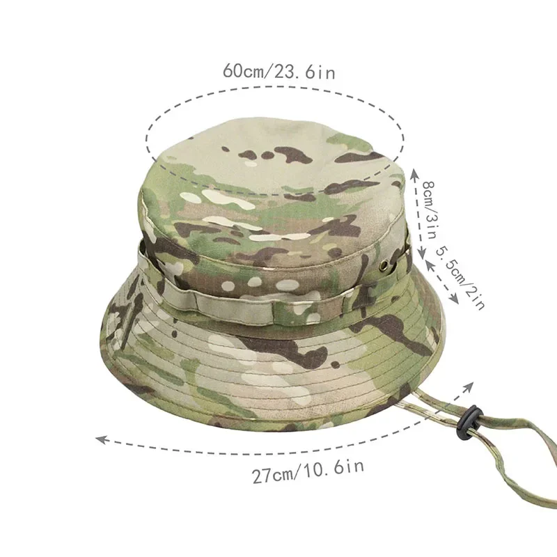 Sombrero táctico boonie camuflaje ripstop con borla para caza - imagen 3