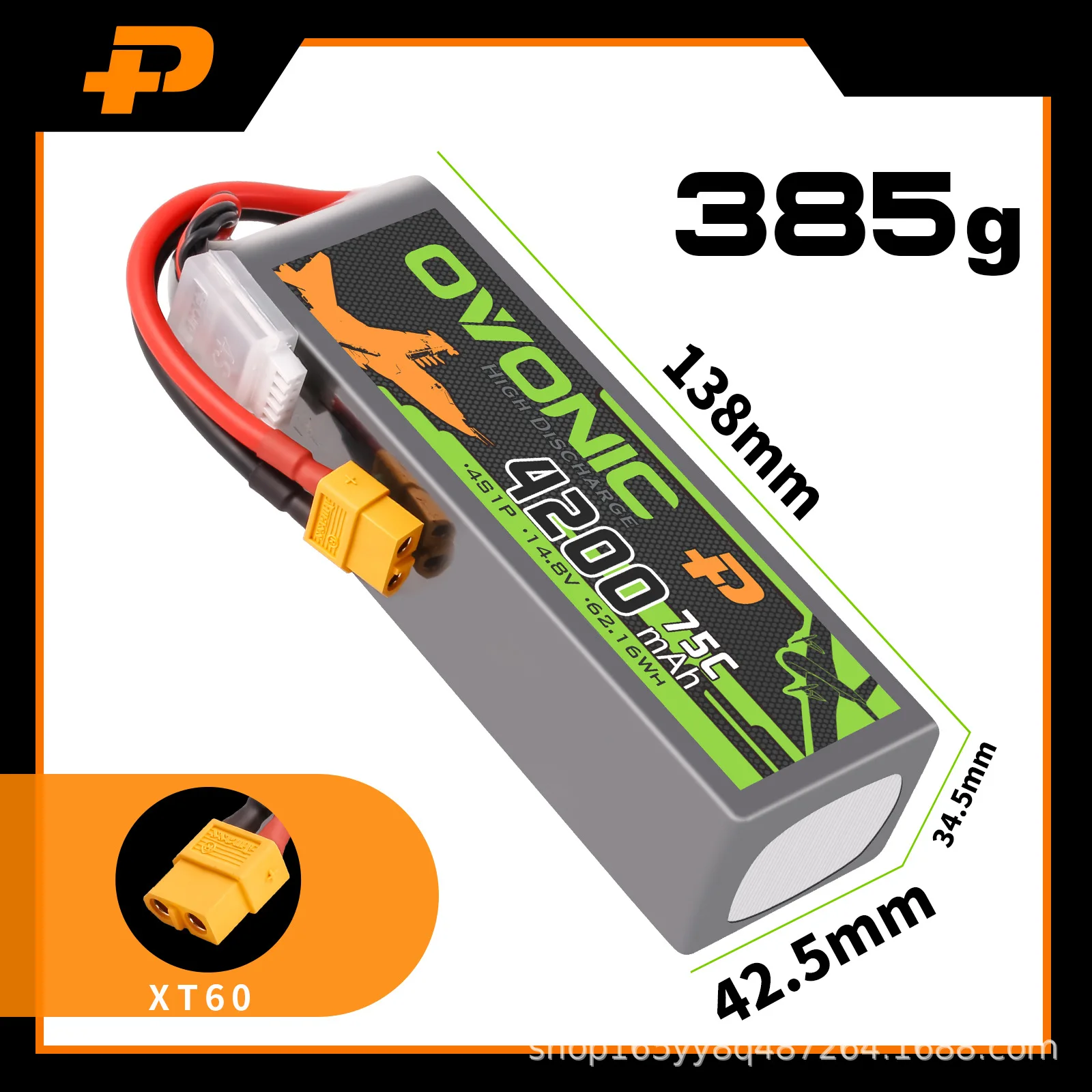 Batería LiPo Ovonic para quadricóptero dron FPV RC con XT60 - imagen 3