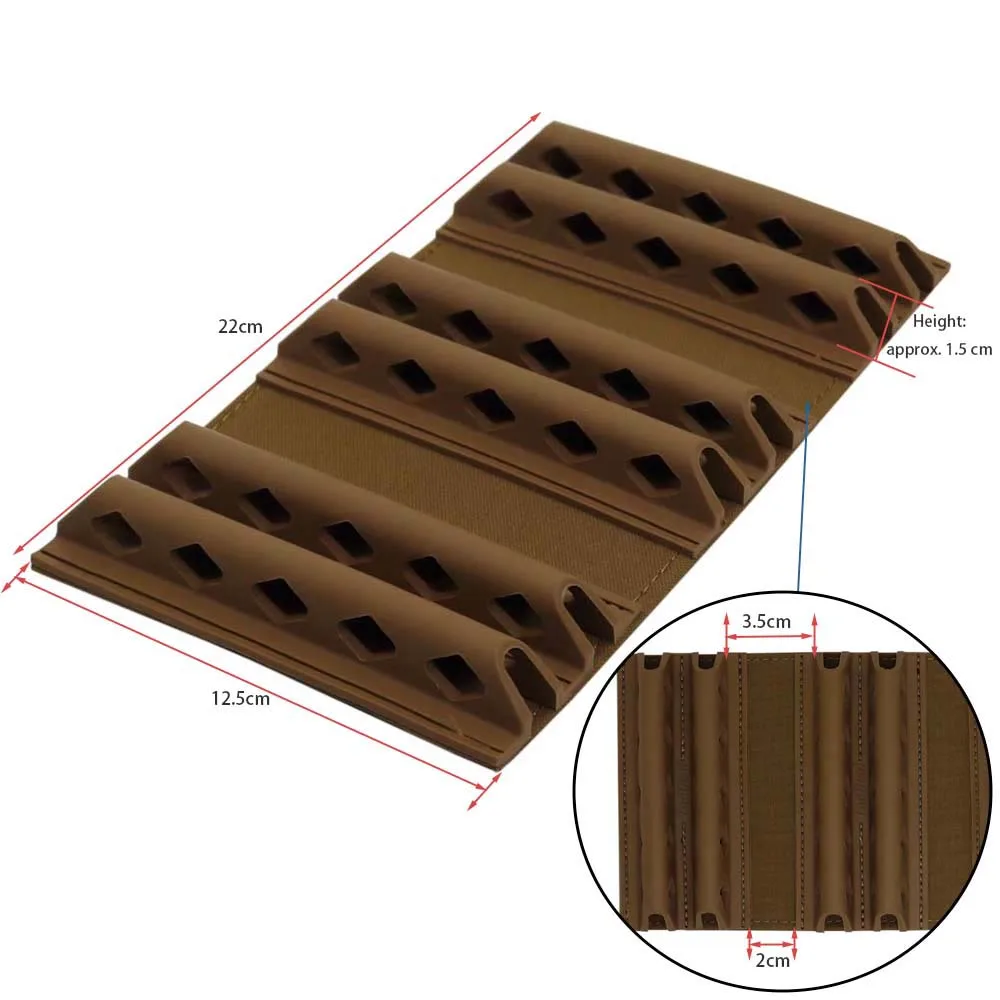 Almohadilla táctica transpirable lumbar 4 vías con velcro y silicona
