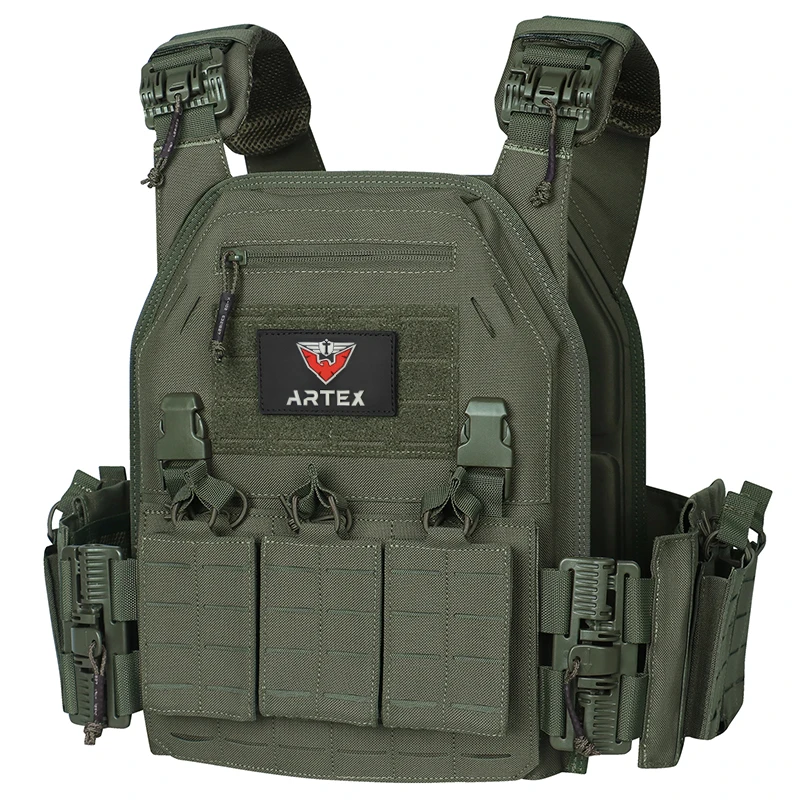 ARTEX Ranger Chaleco táctico portaplacas MOLLE liberación rápida verde