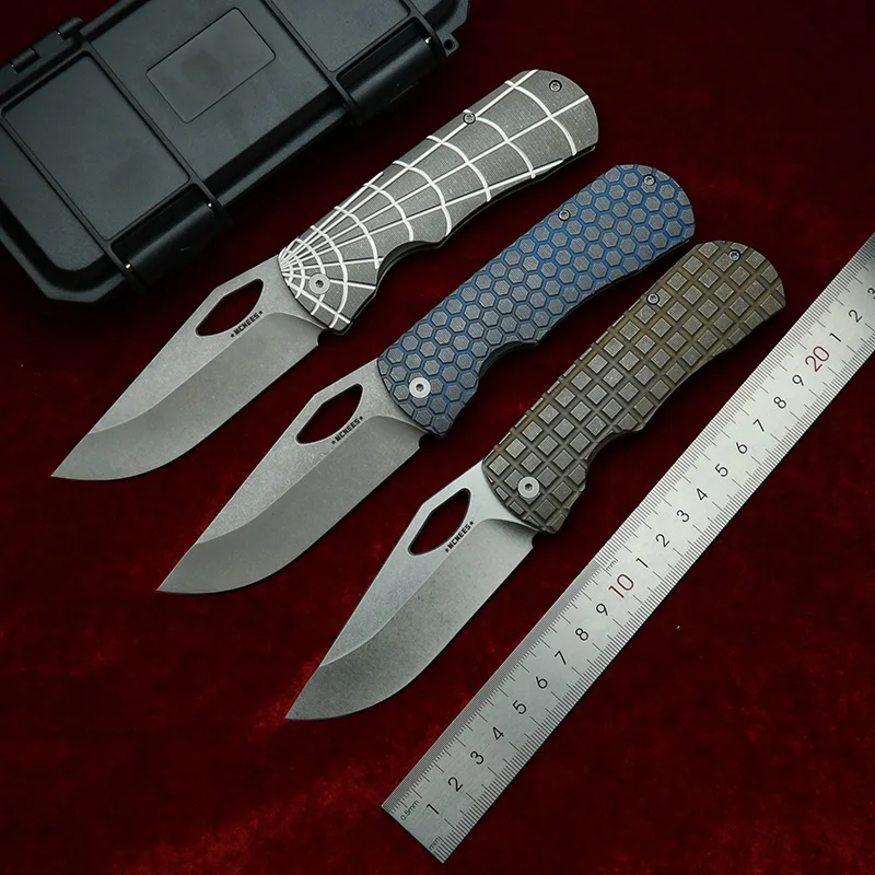 LEMIFSHE Cuchillo plegable EDC de titanio con rodamientos cerámicos