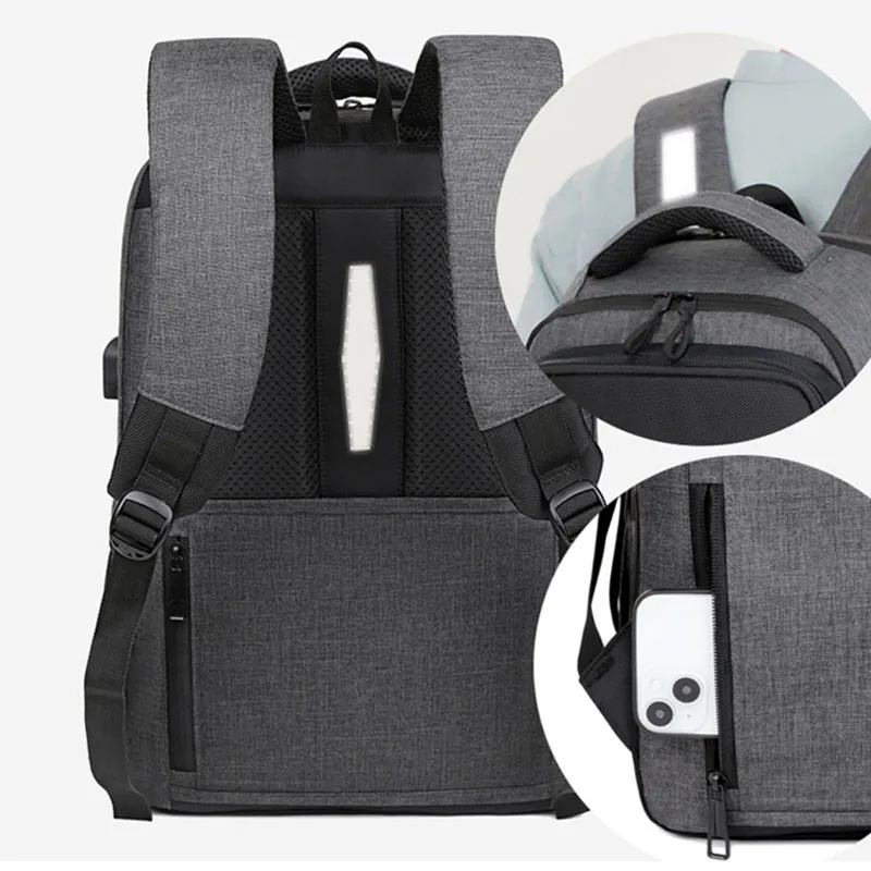 Mochila táctica USB gran capacidad para portátil y viajes de negocios - imagen 4