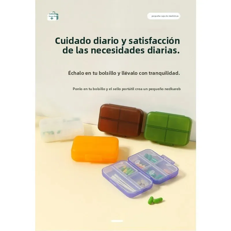 Organizador de medicamentos compacto para botiquín viaje portátil - imagen 3