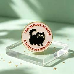 Pin esmalte táctico gato negro con frase para gorra y chaqueta
