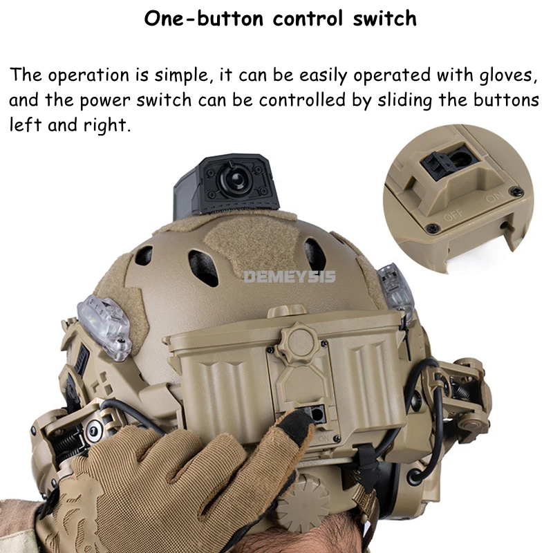 Caja portabaterías MOLLE para casco táctico de caza - imagen 5