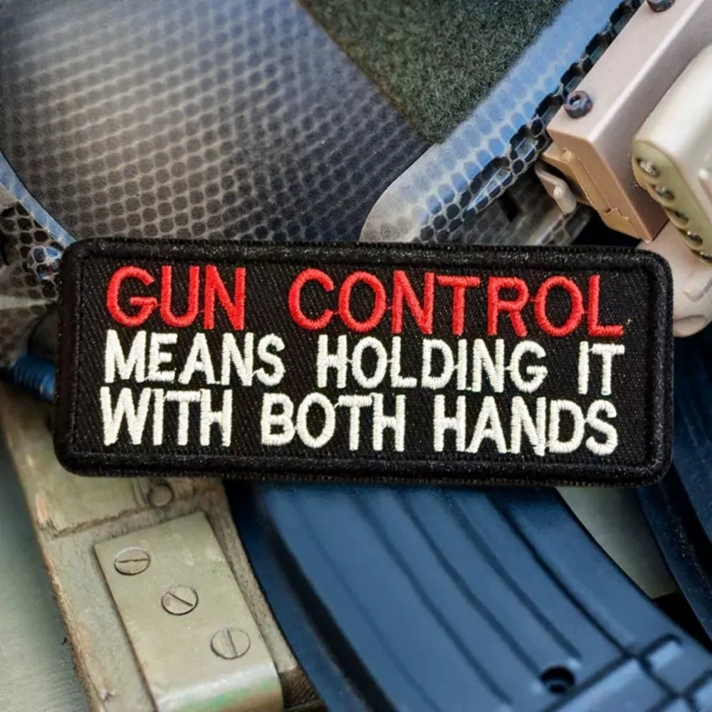 Parche táctico bordado con gancho y bucle – Control de armas - imagen 4