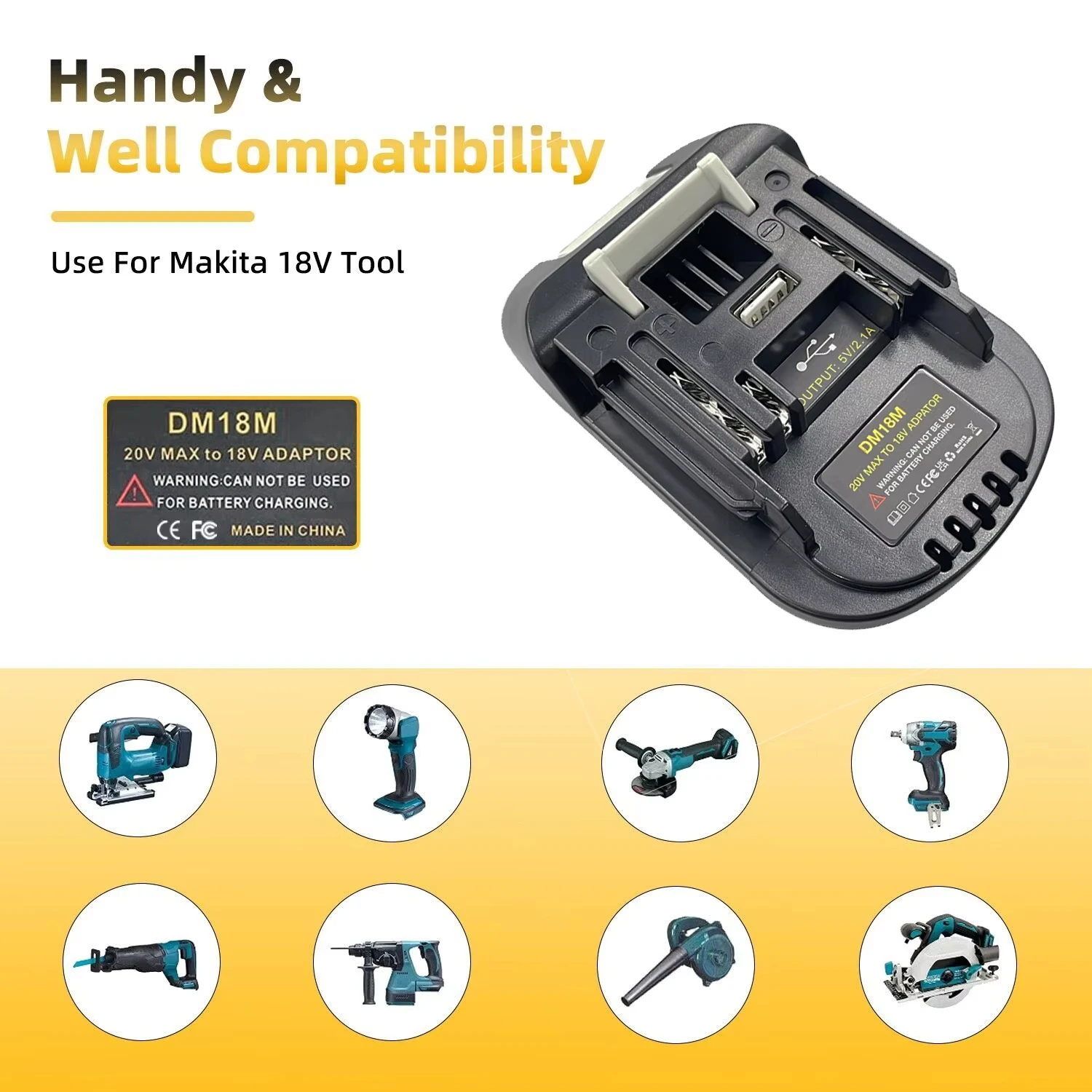 Adaptador batería litio Makita compatible con Dewalt y Bosch