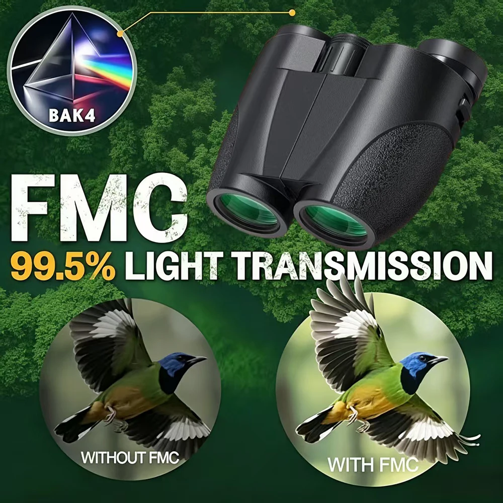 Prismáticos compactos 12x25 HD BAK4 para observación y viajes - imagen 5