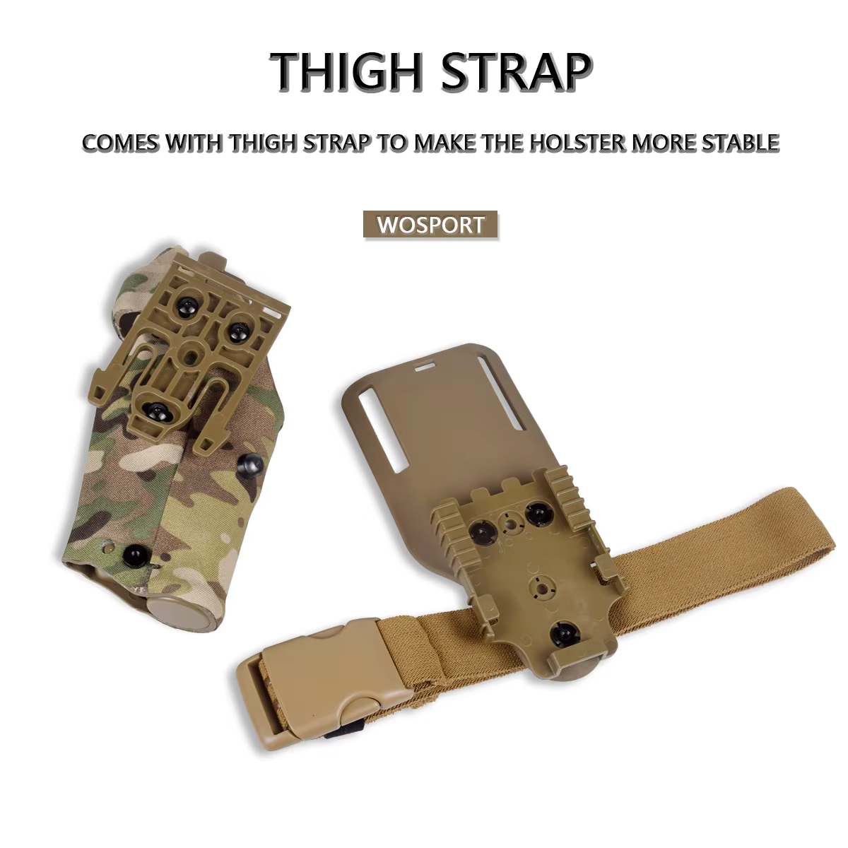 Funda táctica MOLLE para Glock 17 con adaptador QLS y correa - imagen 2