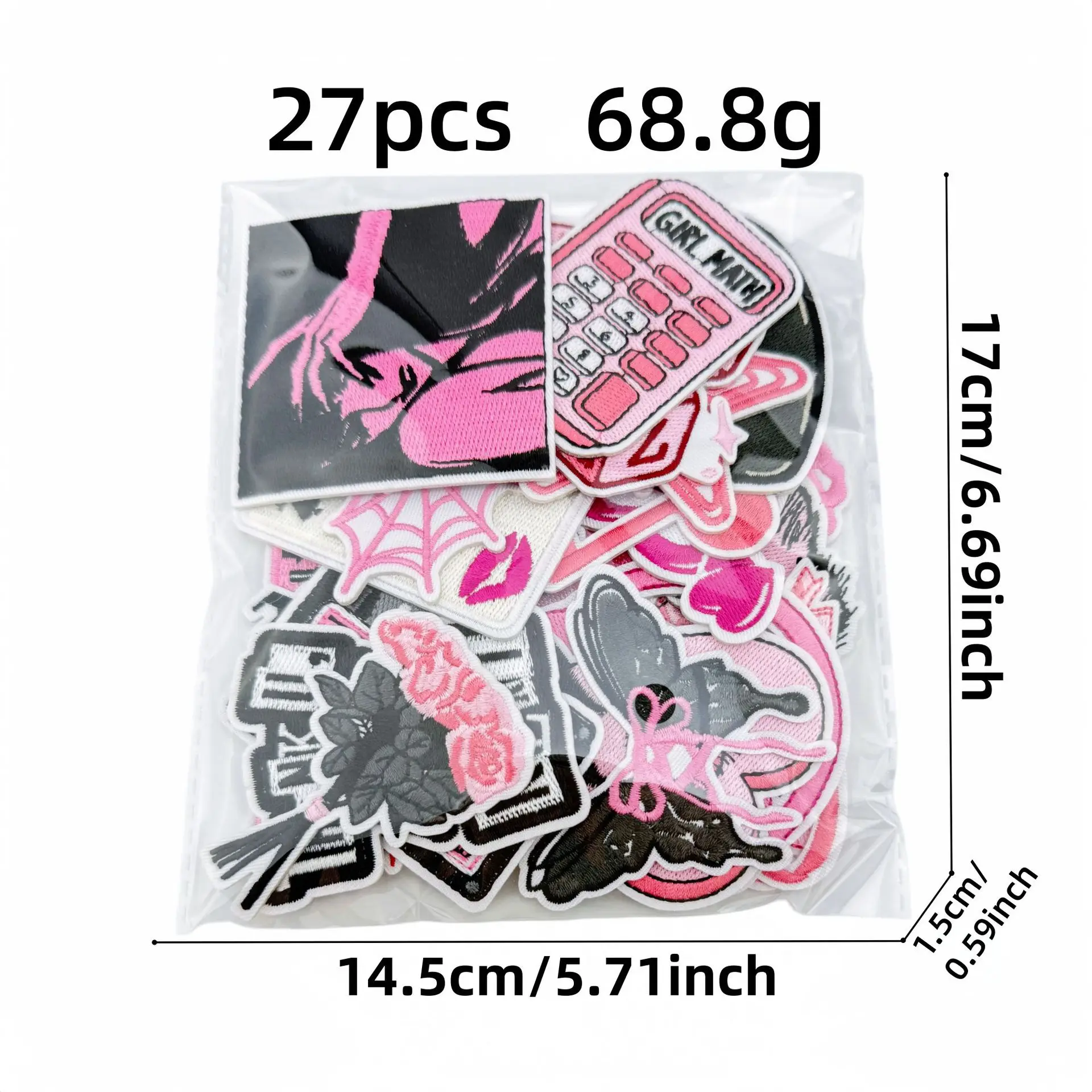 Parches termoadhesivos emblema corazón rosa bordado para tela - imagen 4