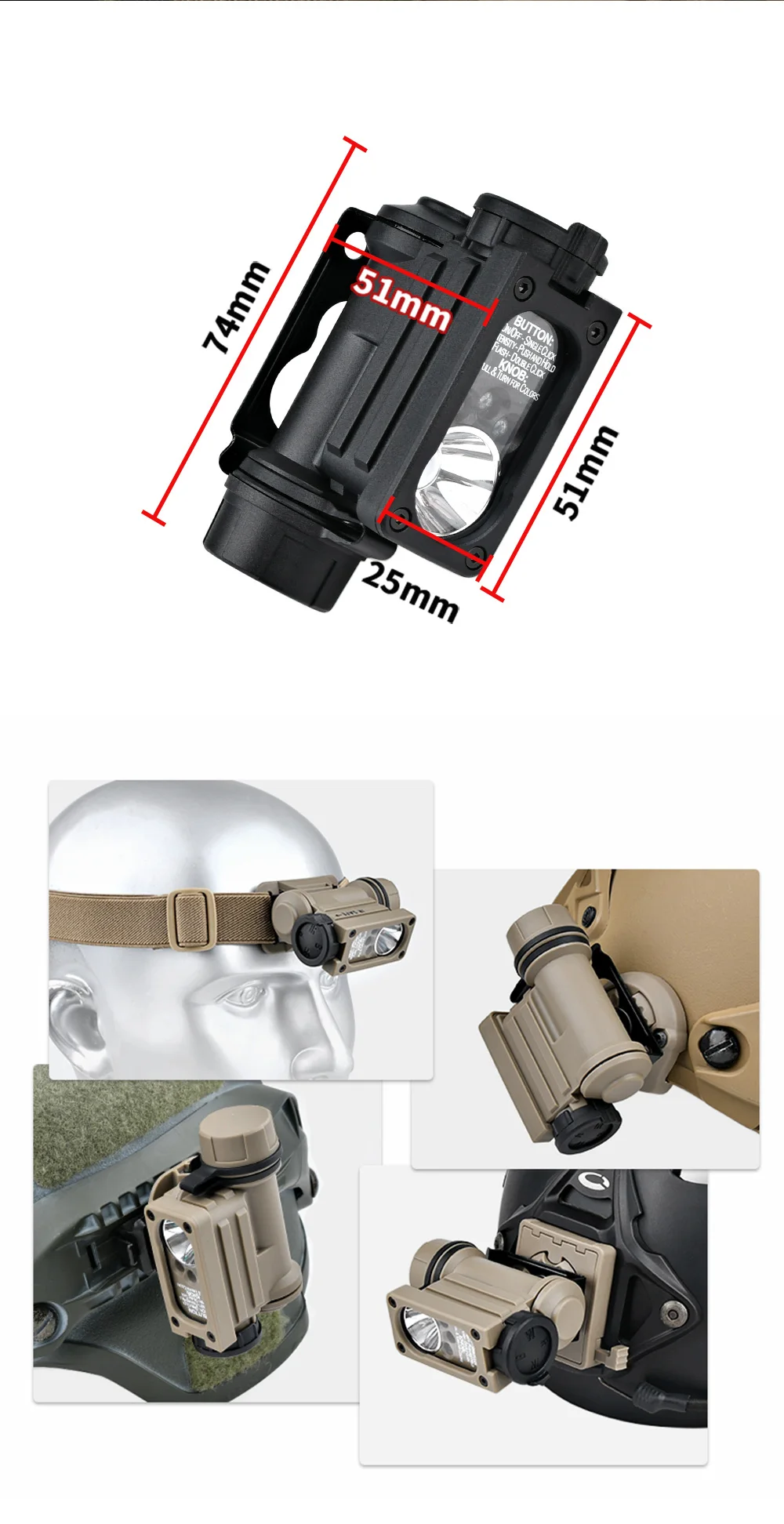 Aspecto compacto para uso en cabeza