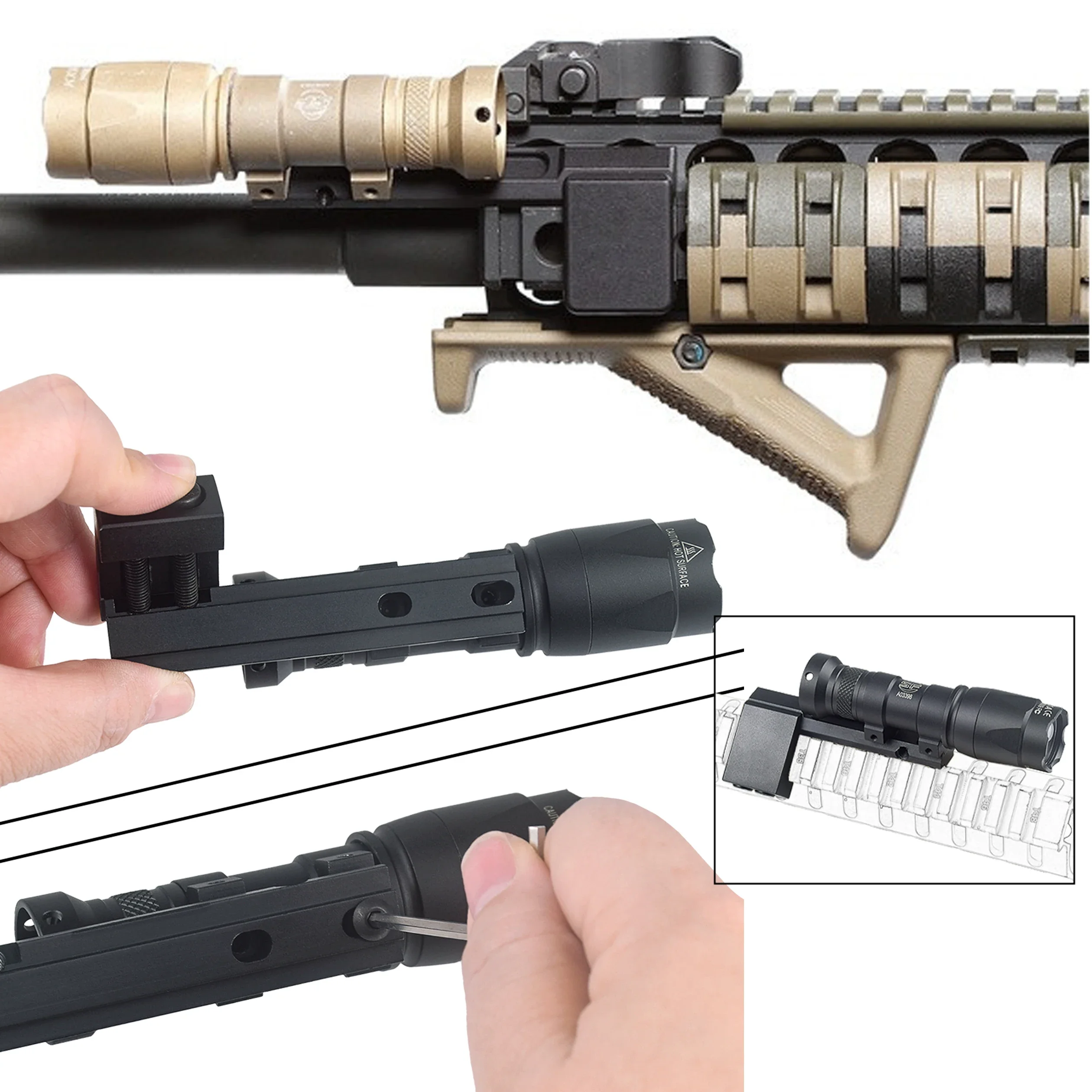 Montaje sobre riel Picatinny de 20 mm para airsoft