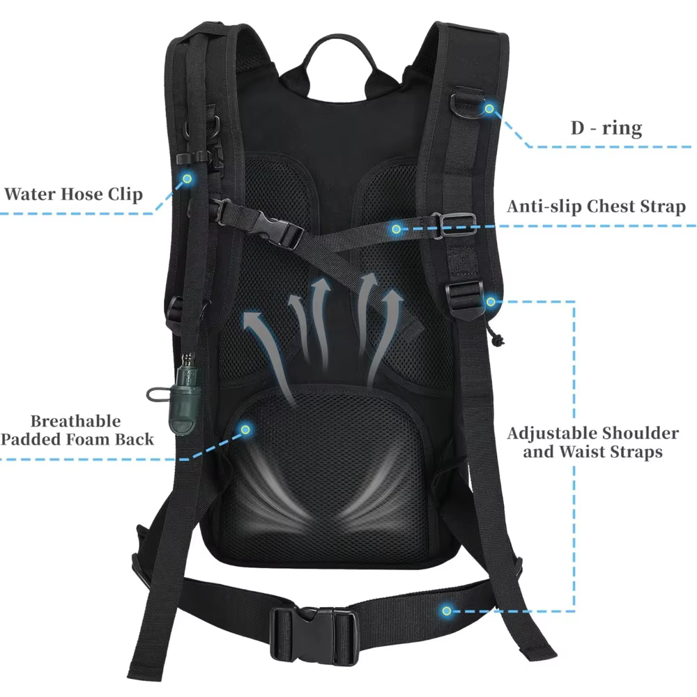 Mochila táctica lista para trail y ciclismo